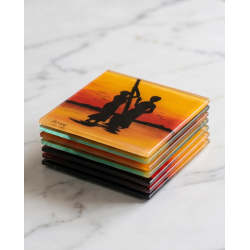 Dessous de verre carrés savane soleil – Lot de 6 | L’Atelier D’Assi