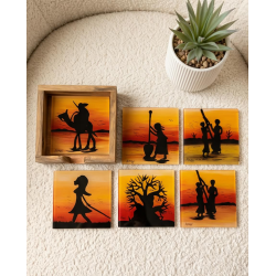 Dessous de verre carrés savane soleil – Lot de 6 | L’Atelier D’Assi