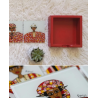 Set of 6 Handmade Senegal Coasters – Red Elegance Edition