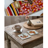 Set of 6 Handmade Senegal Coasters – Red Elegance Edition
