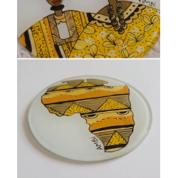 Dessous de verre ronds motifs africains – Lot de 6 | L’Atelier D’Assi