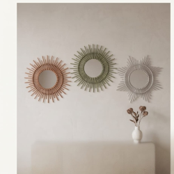 Handmade Rattan Sunburst Mirror | L'Atelier D'Assi