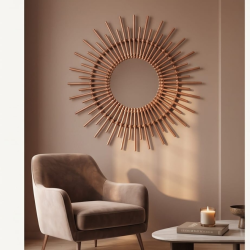 Handmade Rattan Sunburst Mirror | L'Atelier D'Assi