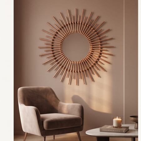 Miroir Soleil en Rotin Fait Main | L'Atelier D'Assi