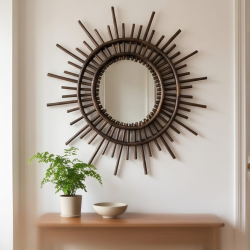Miroir Soleil en Rotin Fait Main | L'Atelier D'Assi
