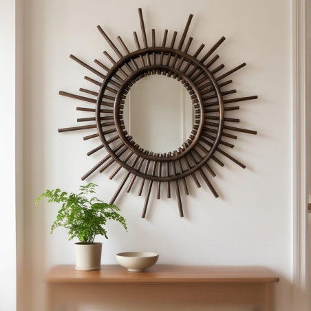 Miroir Soleil en Rotin Fait Main | L'Atelier D'Assi