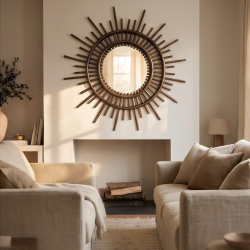 Miroir Soleil en Rotin Fait Main | L'Atelier D'Assi