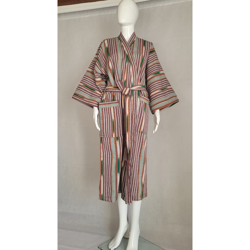 Kimono artisanal en tissu tissé de Burkina | L’Atelier D’Assi