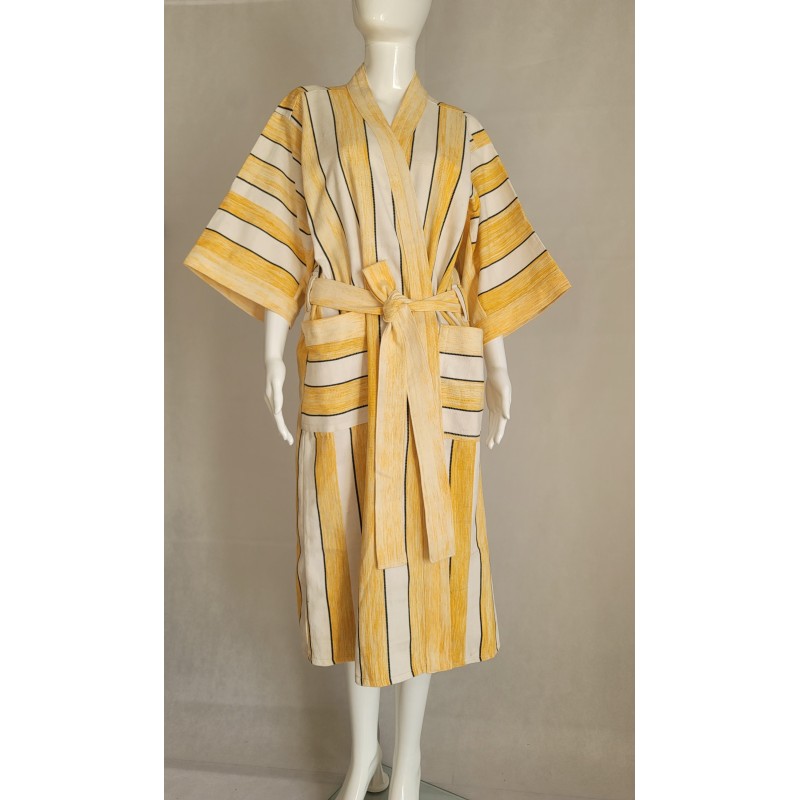 Kimono artisanal en tissu tissé de Burkina | L’Atelier D’Assi