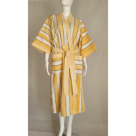 Kimono artisanal en tissu tissé de Burkina | L’Atelier D’Assi