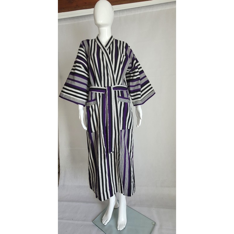 Kimono artisanal en tissu tissé de Burkina | L’Atelier D’Assi