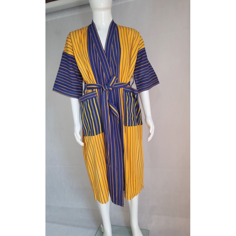 Kimono artisanal en tissu tissé de Burkina | L’Atelier D’Assi