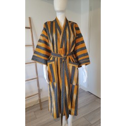 Kimono artisanal en tissu tissé de Burkina | L’Atelier D’Assi