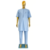 Tenue Macky Sall Bleu Pastel à Manches Courtes | L’Atelier D’Assi