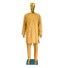 Tenue Macky Sall Camel à Rayures Fines | L’Atelier D’Assi
