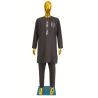 Tenue Macky Sall Anthracite Rayé & Motif Imprimé | L’Atelier D’Assi