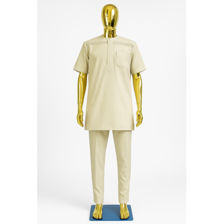Tenue Macky Sall Beige Ivoire | L’Atelier D’Assi