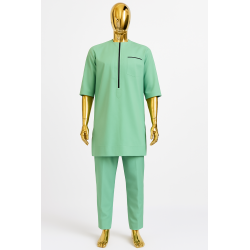 Mint Green Men’s Outfit – Contemporary African Wear | A.D’Assi