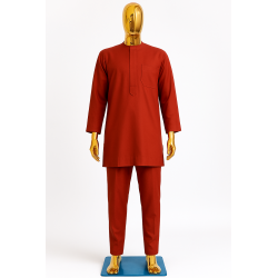 Brick Red Men’s Outfit – Modern African Wear | A.D’Assi