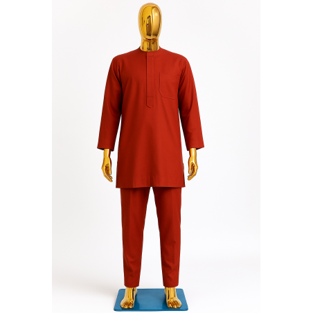 Tenue Macky Sall Rouge Brique | L’Atelier D’Assi