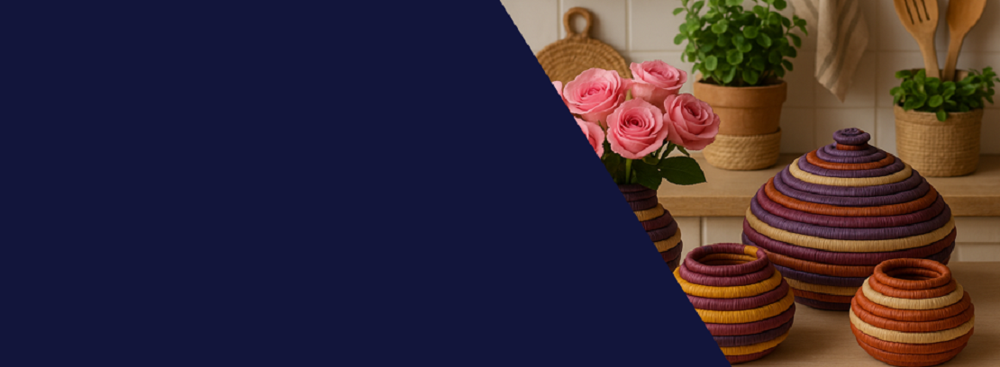 Panier à Bijoux Tressé – Bleu Sarcelle, Terracotta & Fibres Naturelles